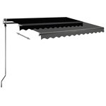 vidaXL Auvent manuel rétractable sur pied 350x250 cm Anthracite