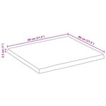 vidaXL Dessus de table 80x80x2 5 cm bord vivant bois massif manguier