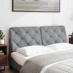 vidaXL Coussin de tête de lit gris clair 140 cm tissu