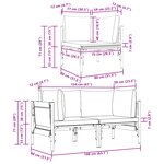 vidaXL Mobilier de jardin avec coussin 2 Pièces Anthracite Acier