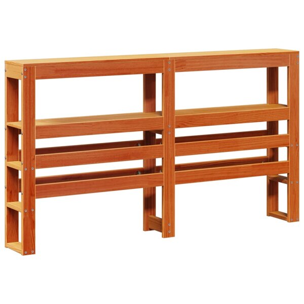 vidaXL Tête de lit avec étagères marron cire 135 cm bois massif de pin