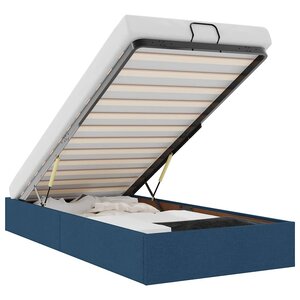 vidaXL Cadre de lit ottoman sans matelas bleu 80x200 cm tissu