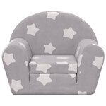 vidaXL Canapé-lit pour enfants gris clair avec étoiles peluche douce