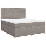 vidaXL Sommier à lattes de lit avec matelas Taupe 180x200 cm Tissu