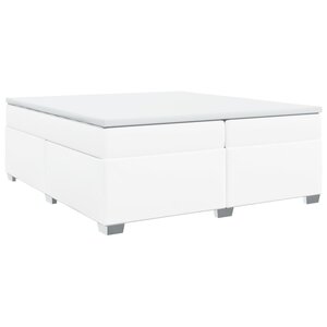 vidaXL Sommier à lattes de lit avec matelas Blanc 200x200cm Similicuir