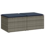 vidaXL Salon de jardin 2 Pièces avec coussins gris résine tressée acacia