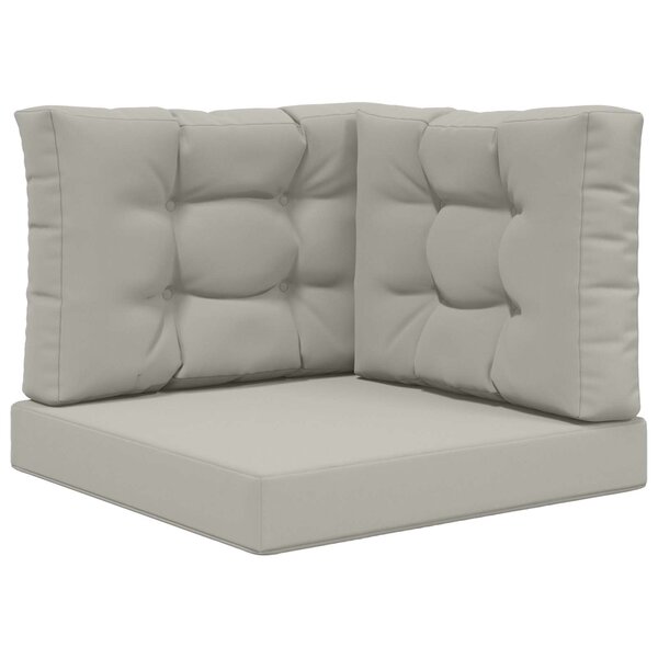 vidaXL Coussin de canapé d'extérieur 3 Pièces Gris Polyester