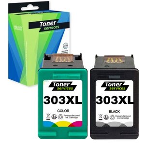 Compatible HP 303XL Pack 2 Cartouches marque Toner Services Noire et Couleurs (T6N03AE/T6N04AE)