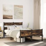 vidaXL Cadre de lit sans matelas chêne fumé 120x190 cm bois ingénierie