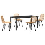 vidaXL Ensemble de salle à manger pour jardin 5 Pièces Marron