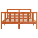 vidaXL Cadre de lit et tête de lit sans matelas cire marron 120x190 cm