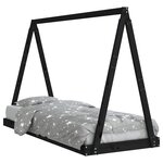 vidaXL Cadre de lit pour enfants noir 80x200 cm bois de pin massif