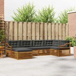 vidaXL Ensemble de canapés d'extérieur 6 pc Naturel et Anthracite