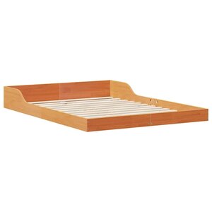 vidaXL Cadre de lit Marron cire 120 x 190 cm Bois massif en pin