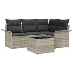 Ensemble de Canapés de Jardin 5 pièces vidaXL avec Coussins Gris Poly Rattan