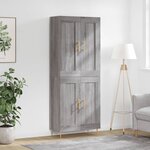 vidaXL Buffet haut Sonoma gris 69 5x34x180 cm Bois d'ingénierie