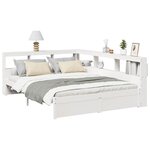 vidaXL Lit bibliothèque sans matelas blanc 140x190 cm bois pin massif