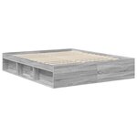 vidaXL Cadre de lit Gris Sonoma 160 x 200 cm Bois de pin massif