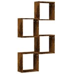vidaXL Étagères murales sous forme de cube 4 Pièces chêne fumé 30x15x30cm