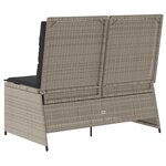 vidaXL Banc de jardin avec coussin Gris clair Poly rotin