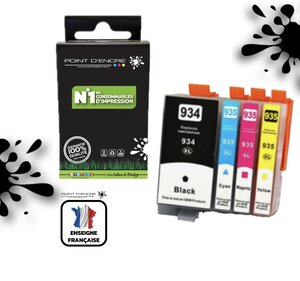 934XL / 935XL - Pack de 4 Cartouches D'encre Noir/Cyan/Magenta/ Jaune - Grande capacité