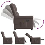 vidaXL Fauteuil de massage Marron Similicuir brillant