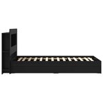 vidaXL Cadre de lit avec rangement Noir 90 x 190 cm Bois d'ingénierie