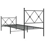 vidaXL Cadre de lit métal avec tête de lit/pied de lit noir 80x200 cm