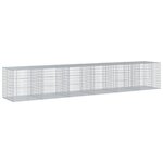 vidaXL Panier gabion avec couvercle 600x100x100 cm fer galvanisé