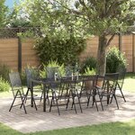 vidaXL Set de salle à manger de jardin 9 pièces en acier anthracite