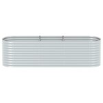 vidaXL Lit surélevé de jardin 320x80x81 cm Acier galvanisé Argenté