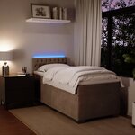 vidaXL Sommier à lattes de lit et matelas Gris clair 100x200cm Velours