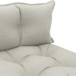 vidaXL Canapé de milieu palette de jardin avec coussins taupe Bois