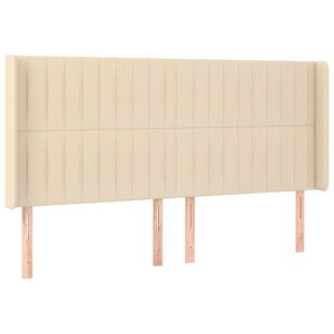 vidaXL Tête de lit avec oreilles Crème 163x16x118/128 cm Tissu