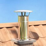 vidaXL Extension de Conduit Argent 35 x 35 x 65 cm Acier inoxydable