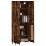 vidaXL Buffet haut Chêne fumé 69 5x34x180 cm Bois d'ingénierie
