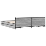 vidaXL Cadre de lit avec tiroirs sans matelas sonoma gris 200x200 cm