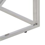 vidaXL Table basse argenté acier inoxydable et bois massif d'acacia