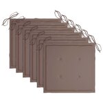 vidaXL Chaises de jardin lot de 6 avec coussins Bois de teck massif