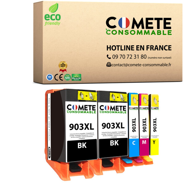 903XL - 5 cartouches compatibles pour HP 903 XL - COMETE