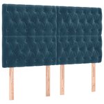 vidaXL Sommier à lattes de lit matelas et LED Bleu foncé 140x200 cm