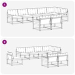 vidaXL Ensemble de canapés d'extérieur 8 pc Blanc et gris clair