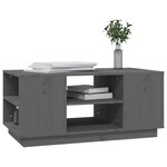 vidaXL Table basse Gris 90x49x40 5 cm Bois massif de pin