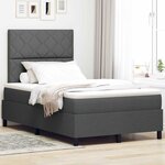 vidaXL Lit à ressorts avec matelas et LED  gris foncé  120 x 190 cm  tissu