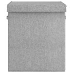 vidaXL Panier à linge pliable Gris 51x34 5x59 cm Tissu en faux lin