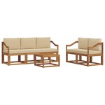vidaXL Ensemble de canapés d'extérieur 6 pc Naturel et Beige