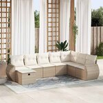 vidaXL Salon de jardin avec coussins 8 Pièces beige résine tressée