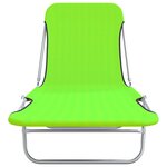 vidaXL Chaises longues pliables lot de 2 Acier et tissu Vert