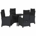 vidaXL Ensemble de salle à manger pour jardin 5 Pièces Noir polyrotin