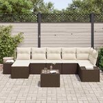 vidaXL Ensemble de canapé de jardin 8 Pièces Marron polyrotin